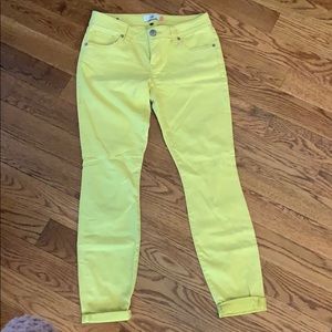 Cabi citron yellow skinny jeans